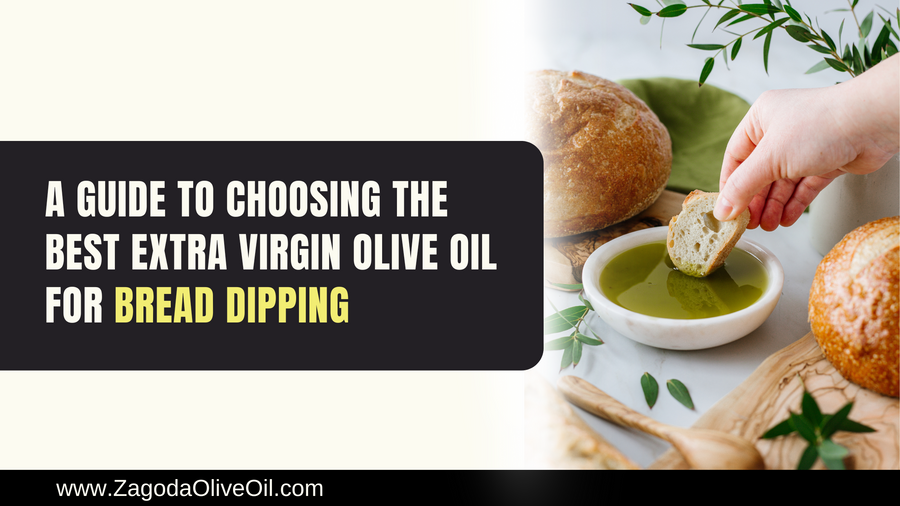 A bowl of extra virgin olive oil with bread dipped in it