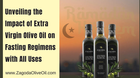 "This image highlighting the Health Benefits of Extra Virgin Olive Oil in Fasting Regimens, such as its Rich Antioxidants, Healthy Fats, and Potential to Improve Metabolic Health."