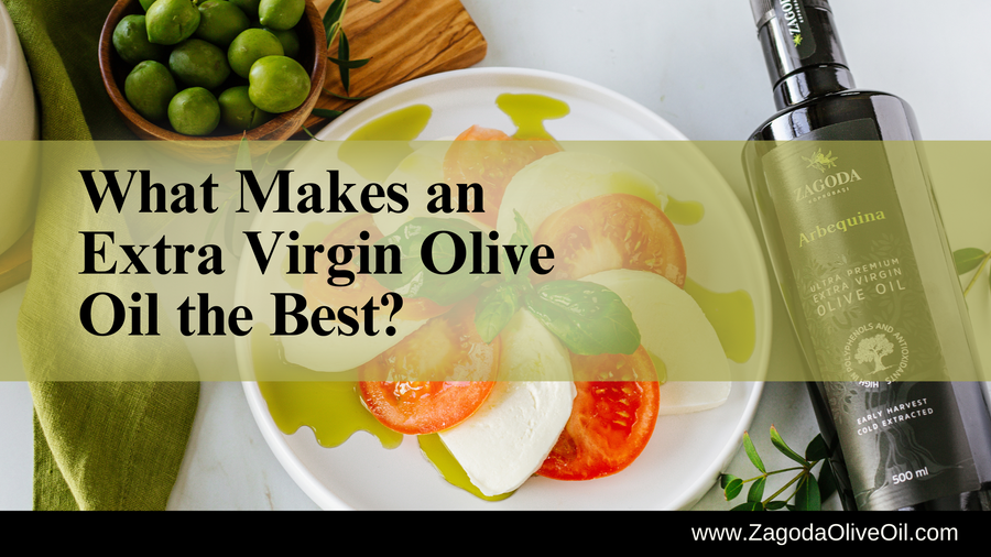 Caprese salad with Zagoda olive oil, discussing EVOO quality