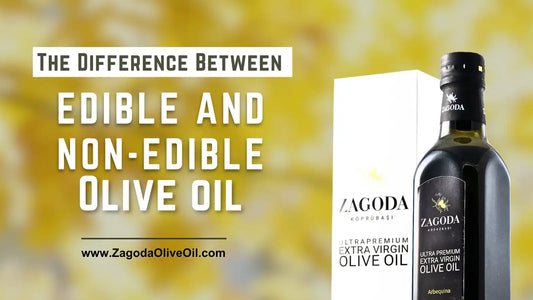 This image tells us all about Difference between edible and non edible olive oil,can i use cooking olive oil on my skin,zagodaoliveoil.com