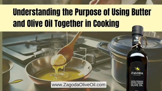 Blending butter and olive oil in a pan, demonstrating the purpose of using them together in cooki